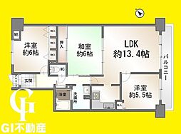 レックスアルティ草津 3LDKの間取図画像