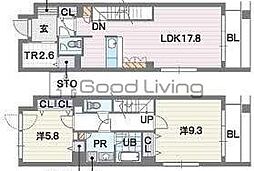 ディー・ウイングタワー 2LDKの間取図画像