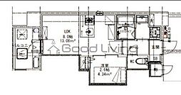 Ran Terrace 春吉 1LDKの間取図画像