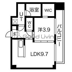 アールズプレイス福岡香椎駅前 1LDKの間取図画像