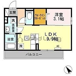D-room今宿1丁目 1LDKの間取図画像