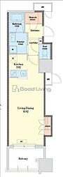 RJRプレシア博多 1Kの間取図画像
