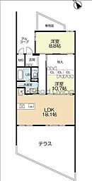 ラクレイス西新レジデンシャルタワータワー棟 2LDKの間取図画像