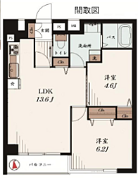 藤和柏コープ 2LDKの間取図画像