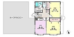 スカイコートたまプラーザ 2DKの間取図画像