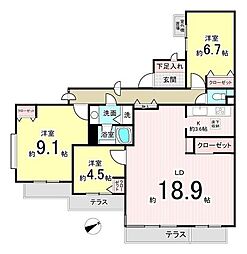百合ヶ丘ガーデンハウス12街区 3LDKの間取図画像