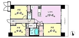 リベラル生田南 3LDKの間取図画像