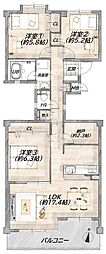 コープ野村ヒルズ東照宮1 3SLDKの間取図画像