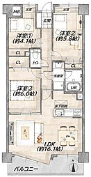 ナイスアーバンステイツ柏木 3LDKの間取図画像