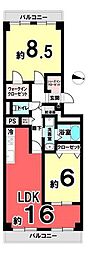 サンヴェール千里緑地公園5号棟 2LDKの間取図画像