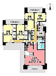 グランファースト千里桃山台6号棟 4LDKの間取図画像