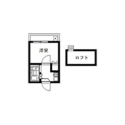 ルイーズ中野 1Kの間取図画像