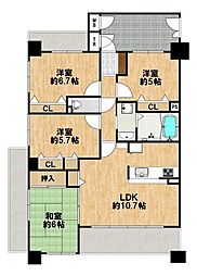 シャルマンフジ四天王寺夕陽丘 4LDKの間取図画像