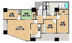 レジデンスタワー上本町 4LDKの間取図画像