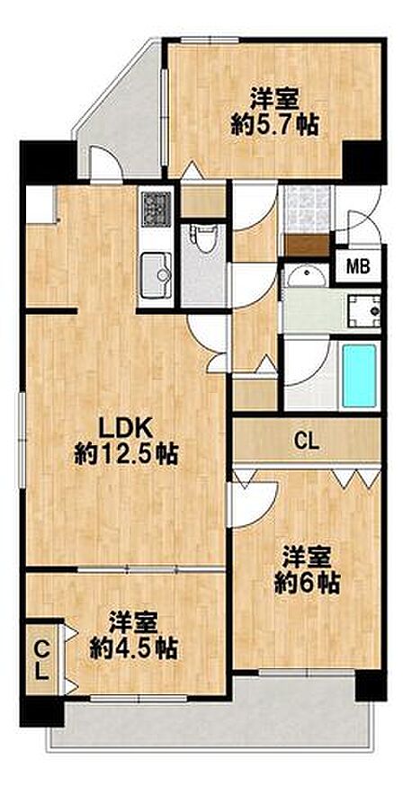 3LDK 間取り