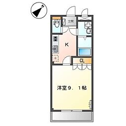 バス 引野内田下車 徒歩6分の賃貸アパート 2階1Kの間取り