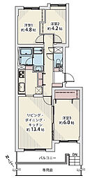 南郷パーク・マンション 3LDKの間取図画像