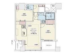 シティタワー大阪天満ザ・リバー&パークス 2LDKの間取図画像