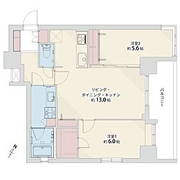 日神パレステージ初台オペラ通り 2LDKの間取図画像