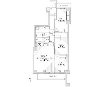 間取り：3LDK＋WIC、室内リノベーション実施