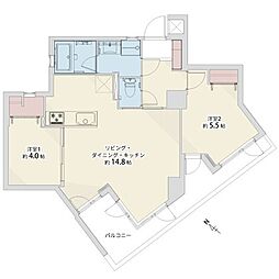 パレプラス大井町 2LDKの間取図画像