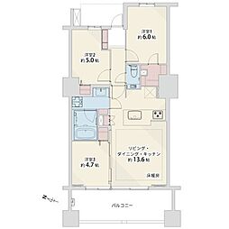 大江戸タワーレジデンス 3LDKの間取図画像