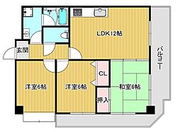 エスポアール千代崎 3LDKの間取図画像