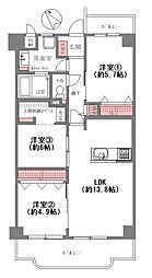 ライフコートフドウ育和公園ハイツ 3LDKの間取図画像
