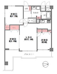 ライオンズマンション東花園 3LDKの間取図画像