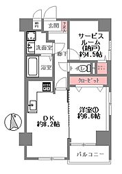 サンロイヤル都島本通 2DKの間取図画像
