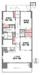 イニシア鶴見パークウエスト 3LDKの間取図画像