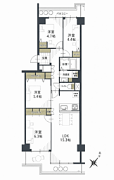 京橋グリーンハイツ2号棟 4LDKの間取図画像