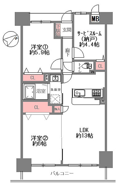 間取りを拡大表示