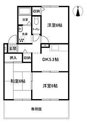 プランドール 3DKの間取図画像