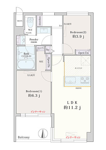 間取り インペリアル広尾 5階/413