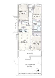 石神井公園南パーク・ホームズ 3LDKの間取図画像