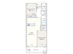 めじろ台ハイム 2LDKの間取図画像