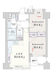 ルピナス王子駅前 2LDKの間取図画像