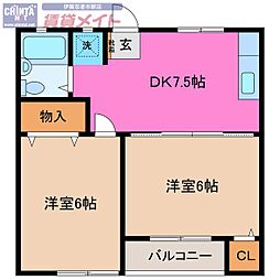 間取図画像 2DK