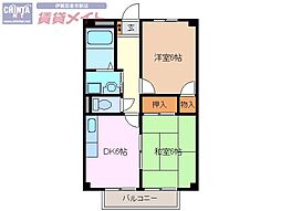 フラット立石A 2DKの間取図画像