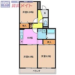 Torano城西 3Kの間取図画像