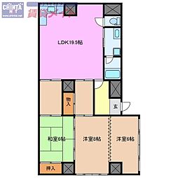 デッチポンドマンション 3LDKの間取図画像