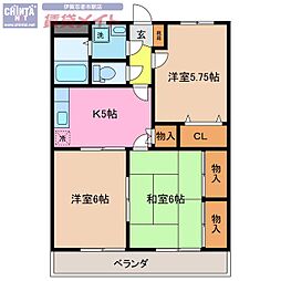 セピアガーデン 3Kの間取図画像
