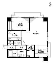 アートウィル赤坂 2LDKの間取図画像