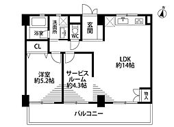 シャンボール舞鶴 1SLDKの間取図画像