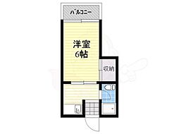 玉木ビル 1Kの間取図画像