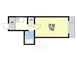 コーポアユーズ 1Kの間取図画像
