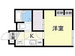 レオパレスパークサイドハイツ 1Kの間取図画像