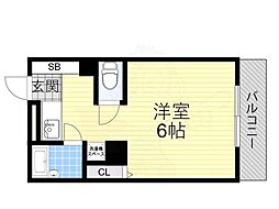 シャローム2 ワンルームの間取図画像