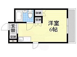 パークサイドマンション ワンルームの間取図画像